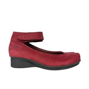 Loints of Holland Womens Urban Sydney Ballarina Wedges Ankle Strap Red Size 37